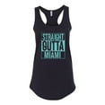 thumbnail image 2 of Straight Outta Miami MIA Fan | Fantasy Football | Womens Sports Jersey Racerback Tank Top, Black, Medium, 2 of 4