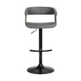 thumbnail image 4 of Calista Adjustable Bar Stool in Gray Faux Leather with Golden Bronze and Black Metal, 4 of 10