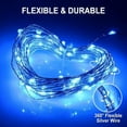 thumbnail image 2 of Solar String Lights Outdoor, Mini 66Feet 200 LED Copper Wire Lights, 8 Modes Solar Powered Fairy Lights, Waterproof Solar Decoration Lights for Garden Yard Party Wedding Christmas Blue 2Pack, 2 of 9