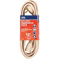 Woods Heavy Duty Appliance Cord AC-PT3143-12-BG - 15A, 12 Ft, 14/3, Beige