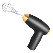 Home Kitchen Electric Mixer, 304 Stainless Steel + ABS Handheld Egg Beater for Cake and Cream, 1-Pack, Black