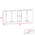 thumbnail image 5 of 150" Wall Cabinet For Kitchen, Black Finish, Sleek Appearance Modern With Built-in Dish Rack Kitchen, 5 of 7