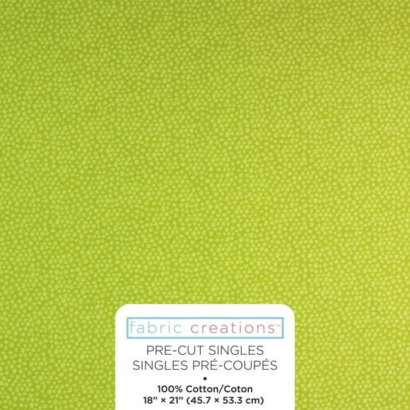 Fabric Creations Lime Spot fat quarter en coton 45 × 53 cm (18 × 21 in), 18x21