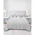 thumbnail image 3 of Grey Geometric Twin Size Down Alternative Comforter,Lightweight Comforter Quilt Bedding Set with Pillow Shams Modern White Stripe Abstract Distortion Art Bed Comforter Duvet Insert 68"x86", 3 of 7