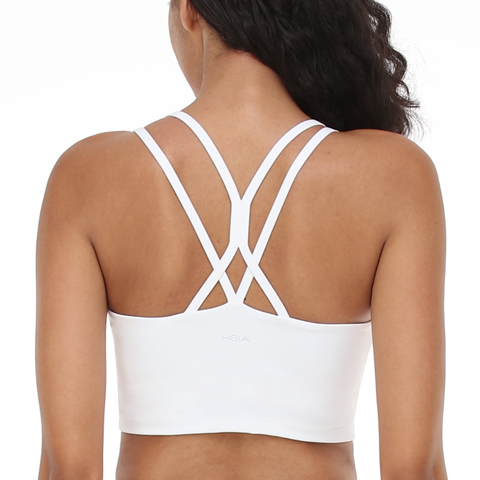 Women High Impact Sports Bra, Criss-Cross Back Padded Strappy Sports Bras  Medium Support Yoga Bra Multipack - White - XL : : Fashion