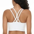 thumbnail image 3 of HSIA Wireless Medium Impact Women's Strappy Cross Back Padded Sports Bra,White, 3 of 10