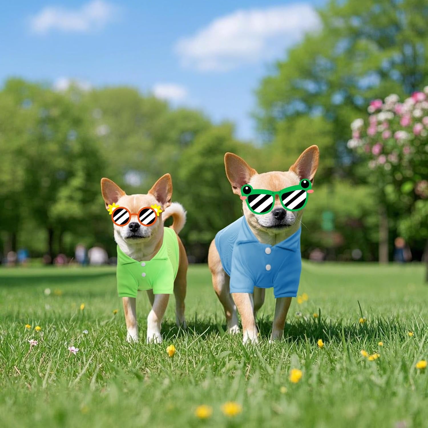 4 Pcs Animal Dog Clothes Dog Polo Tshirts Premium Cotton Puppy Breathable Costumes Doggy Clothes Puppy Shirts For Small Puppies