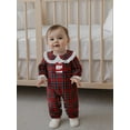 thumbnail image 4 of BemeyourBBs Baby Girl Christmas Jumpsuit Long Sleeve Doll Collar Plaid Romper, 4 of 9