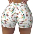 thumbnail image 2 of Lsque Pretty Floral With Leaves Pattern High Waisted Biker Shorts for Women-Tummy Control Fitness Athletic Workout Running Yoga Gym Shorts,Moisture-Wicking-Large, 2 of 9