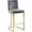 Grey and Gold, variant on Maykoosh Lakefront Luxury Contemporary Velvet Upholstered Counter Stool with Polished Metal Legs, 16" W x 19.5" D x 36.5" H, Ideal for Bar or Pub Tables-Color:Grey and Chrome
