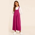 thumbnail image 4 of Vestido largo con tirantes desmontables y bolsillos sueltos de color liso para niñas, 4 of 9