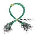 thumbnail image 1 of Línea de pesca de acero antimordida 20 piezas, líder de alambre de acero con accesorio de pesca giratorio, correa de núcleo de plomo, alambre de pesca de 15CM-40CM Tan Jianjun unisex, 1 of 2