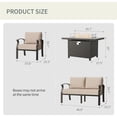 thumbnail image 3 of Kullavik  Aluminum Outdoor Patio Furniture with Curved Armrests & Firepit Table 8 seats w/FirePit - Khaki, 3 of 5