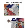 thumbnail image 6 of Independence Day Bathroom Window Curtain, Red Blue Flag Flowers Wooden Grain Light Filtering Coffee Kitchen Curtains, Bedroom Living Room Curtains 2 Panel 84"x45", 6 of 6