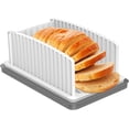 thumbnail image 1 of Bread Slicer Guide With Adjustable Width and Crumb Tray - Plastic Loaf Cutter for Homemade Bread, Sourdough Rounds, Sandwich, Bagels, 1 of 7