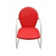 Vibrant Red and White Retro Metal Tulip Chair – image 1 sur 1