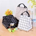 thumbnail image 2 of Coofit Lunch Tote Splash-proof Insulated Large Capacity Plaid Lunch Handbag Lunch Bag, 2 of 10