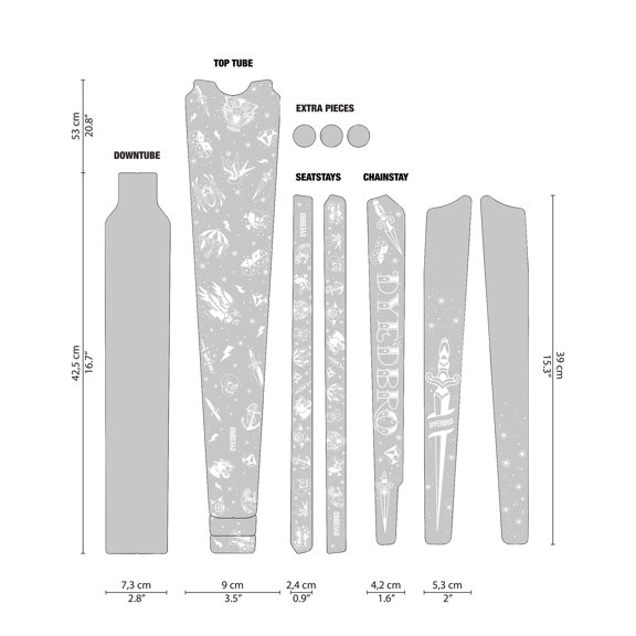 DYEDBRO Gravel Frame Protection - Old School Tattoo White