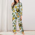 thumbnail image 3 of Bingfone Womens Pajama Sets Bees And Flower Print,Long Sleeve Loungewear Pajamas Set-X-Large, 3 of 9
