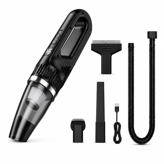 Icreopro Handheld Vacuum Cordless, 20000Pa Portable Car Vacuum Cleaner, Wet & Dry Mini Vacuum with HEPA Filter and Accessories for Car, Home, Pet Hair, Black