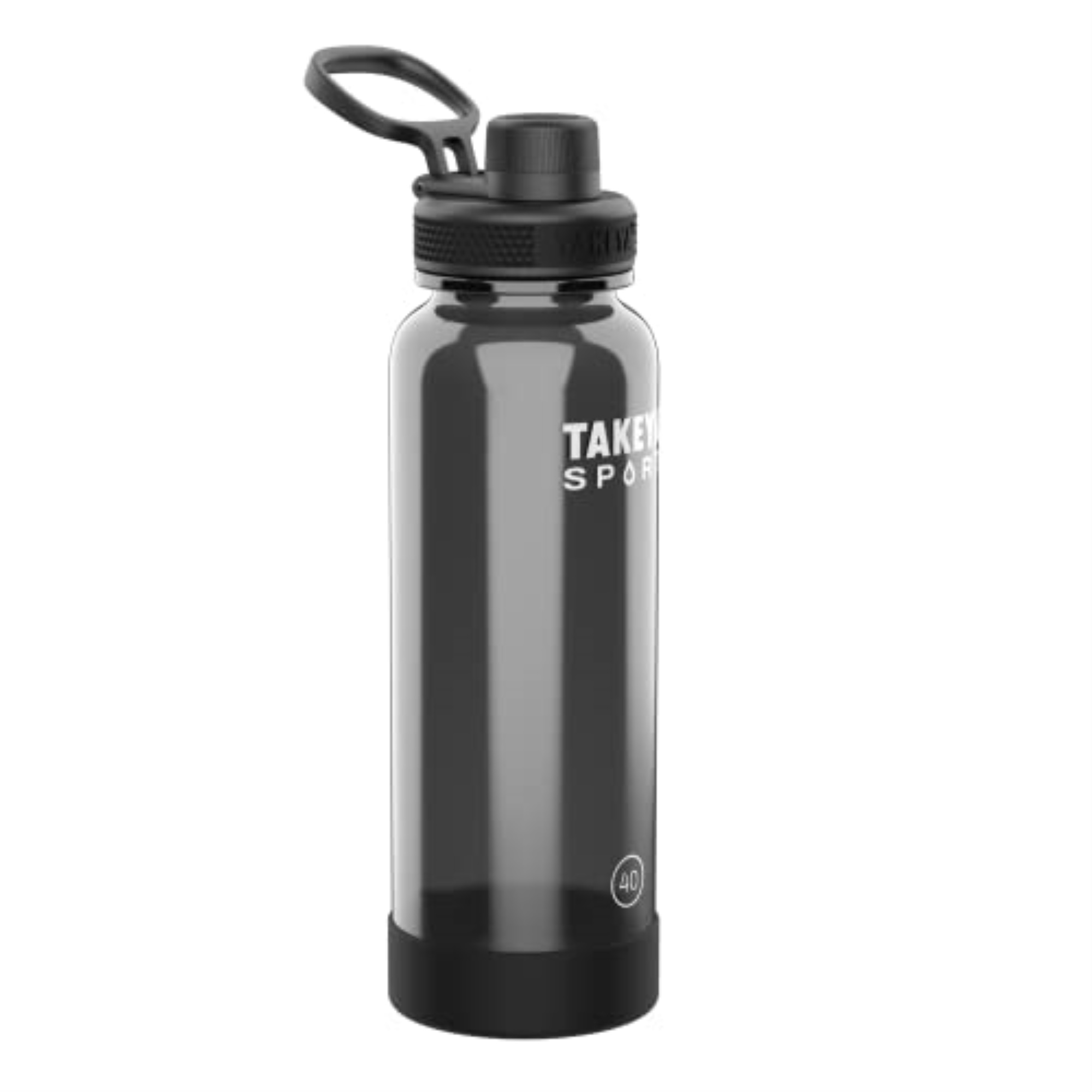 6005326 WTR BTL W/ST LD BLK 40OZ Takeya 40 oz Black BPA Free Water Bottle with Spout Lid (Pack