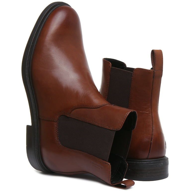 Amina Women's Low Leather Chelsea Boots In Cognac Size 8 - Walmart.com
