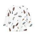 thumbnail image 5 of Delliss Girls Flower Print Crew Neck Blouse Classic Comfy Top White 9 Years, 5 of 5
