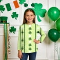 thumbnail image 2 of Tauxra Chandail de la Saint-Patrick pour Adultes, Chandail à Col Rond Imprimé à Manches 3/4, T-Shirt Décontracté à Manches Longues avec Graphique de Trèfle pour Activités Festives, 2 of 6