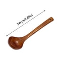 thumbnail image 3 of Tableware Wooden Long Handle Spoon for Soup – Deep Serving Kitchen Utensil with Teak Finish Lightweight Smooth Texture Versatile 10 Inch, 3 of 8