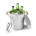 thumbnail image 3 of Royalty Art Vintage Ice Bucket with Lid, Scoop, and Carry Handles for Parties, Backyard Barbecues, Picnics, and Camping, Heavy Duty Galvanized Steel for Outdoor Bar Use, 3 of 4