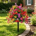 thumbnail image 2 of Artificial Flowers with Ground Spikes, Faux Shrubs for Garden, Outdoor Wedding Party Decorations, Patio & Porch Faux Plants, 2 of 7