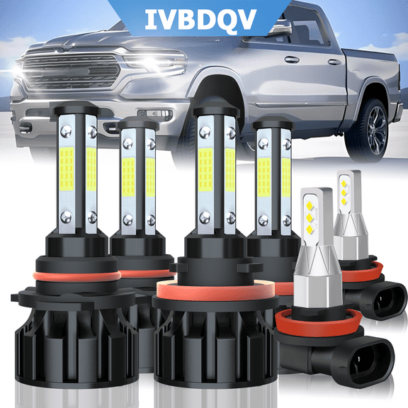 For Dodge Ram 1500 2019-2022 9005 H11 High Low Beam H11 Fog Light LED Headlight Bulbs 6pcs
