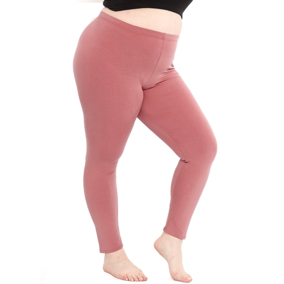 Stretch Is Comfort Women's Cotton Full Length Leggings Dark Mauve X-Large