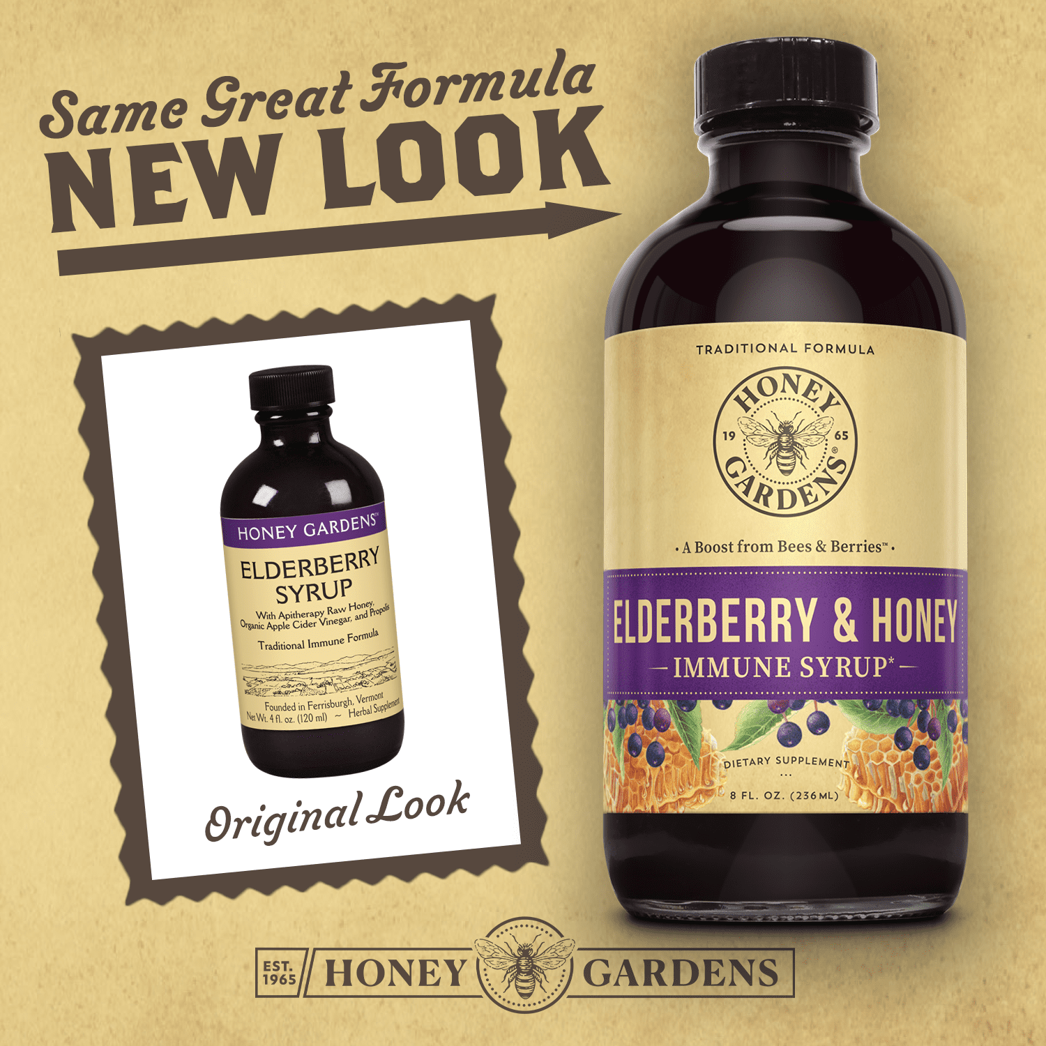 Honey Gardens Elderberry Syrup with Apitherapy Raw Honey, Propolis &  Elderberries | Traditional Immune Formula w/ Echinacea | 8 fl. oz. -  
