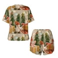 thumbnail image 5 of Picia Holiday Christmas Stars Pajamas Sets for Women Soft Short-Sleeved Pjs with Lounge Shorts Two Piece Sleepwear-Small, 5 of 9
