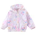 thumbnail image 2 of Cethrio Toddler Girls Jackets, Zip up Lightweight Windbreaker Hooded Kids Outerwear Beige Size 5 T, 2 of 3
