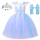 thumbnail image 2 of Vestido de tutú de princesa Elsa para niñas, fiesta de carnaval de Halloween, vestidos de tul brillantes, disfraz de reina de las nieves, ropa elegante para niños, 2 of 5