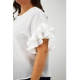thumbnail image 4 of Blusa manga con olanes Roman Fashion Tallas Extras Blanco 42, 4 of 7