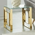 thumbnail image 2 of Pemberly Row Contemporary Stainless Steel/Glass Accent Table in Gold, 2 of 6