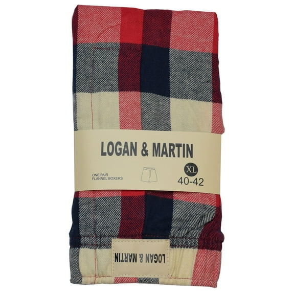 LOGAN & MARTIN MEN'S 100% Cotton FLANNEL BOXERS IN 10 COLORS/STYLES SIZES 40-46