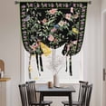 thumbnail image 3 of Black Spring Floral Tie Up Curtains 45 Inches Long, Kitchen Window Curtains Over Sink, Elegant Pastoral Flowers Birds Watercolor Small Window Curtains Balloon Curtains Valances for Bedroom 34"x45", 3 of 8