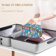 thumbnail image 3 of FORMRS Makeup Bag Travel Cosmetic Organizer for Women Fold Flat Zipper Pouch with Handle, Colorful Geometric Pattern, 3 of 8