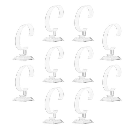 

10Pcs Watch Display Stand Transparent Watch Holder Plastic Bracelet Stand Stable Watch Rack