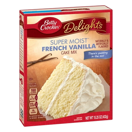 (12 Pack) Betty Crocker Super Moist French Vanilla Cake Mix, 15.25 (Best White Cake Mix)