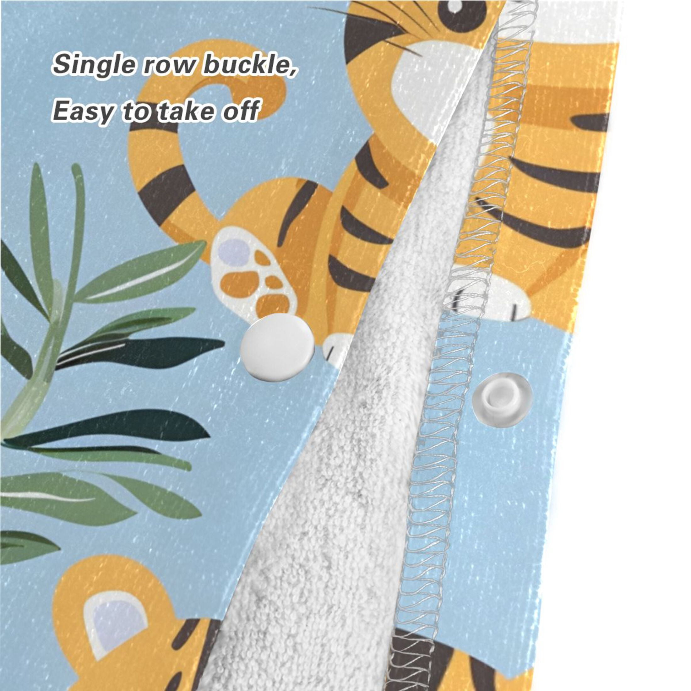 Kid Hooded Beach Towel Bath Poncho Towels Soft Absorbent Quick Dry for Boy Girl Cute Baby Tigers and Leaf S