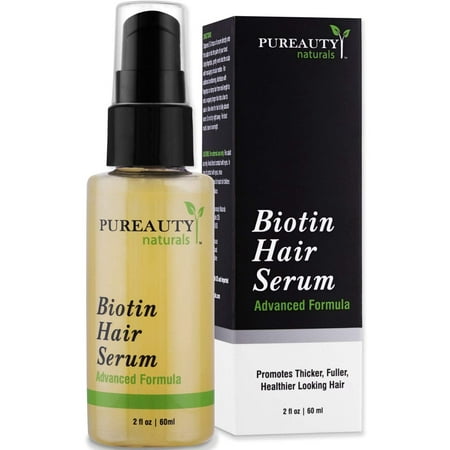 Biotin Hair Growth Serum by Pureauty Naturals - Advanced Topical Formula to Help Grow Healthy, Strong Hair - Suitable For Men & Women Of All Hair Types - Hair Loss (Best Way To Grow Healthy Hair)
