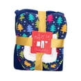 thumbnail image 2 of Goodnight Kiss Women's 3 Piece Pajama Set - Matching Slippers, Long Sleeve T-Shirt and Sleep Pants, Cozy Up, Navy/Trees, M, 2 of 6