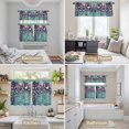 thumbnail image 6 of Spring Purple Flower Kitchen Curtains Sets for Windows 24 Inch Length, Retro Wall Seamless Garden Pastoral Rod Pocket Window Treatments Tier Curtains and Valances Set for Bedroom/Bathroom, 6 of 8