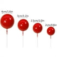 thumbnail image 2 of NOGIS 20Pcs Ball Cake Topper Decorations Mini Balloons Cake Topper Sticks Foam Balls Cake Picks Cake Topper Balls Cake Decorations for Wedding Party Birthday Cake Decorating (Red), 2 of 7