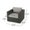thumbnail image 4 of GDF Studio Avianna Outdoor Wicker 4 Seater Loveseat and Club Chair Chat Set with Ottomans, Gray and Light Gray, 4 of 13